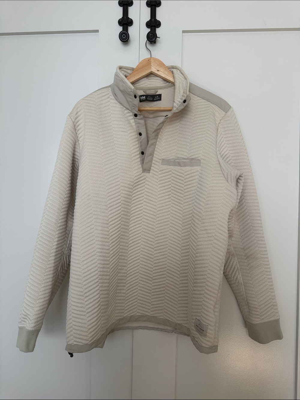 Helly Hansen Men’s Cream Textured Zip-Pullover Sweater